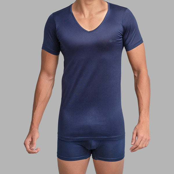 V-Neck Undershirt-Navy