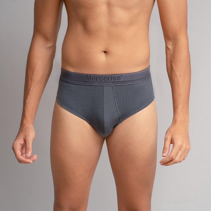 Plain Underwear Brief-Grey