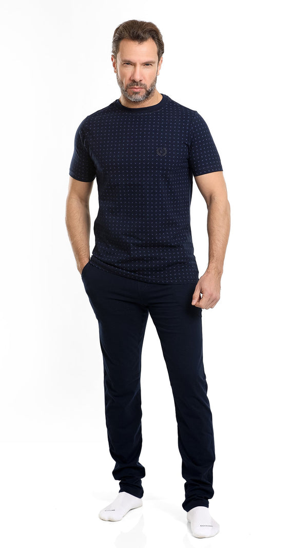 Men's Printed O Neck Pajama-147