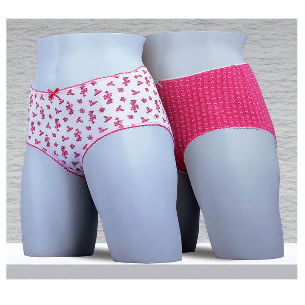 Pack of 2 Soft Candy Patterned Midi Panties - Multicolor