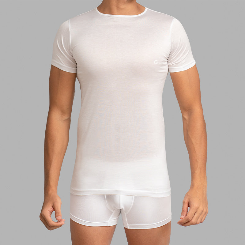 O-Neck Undershirt-White
