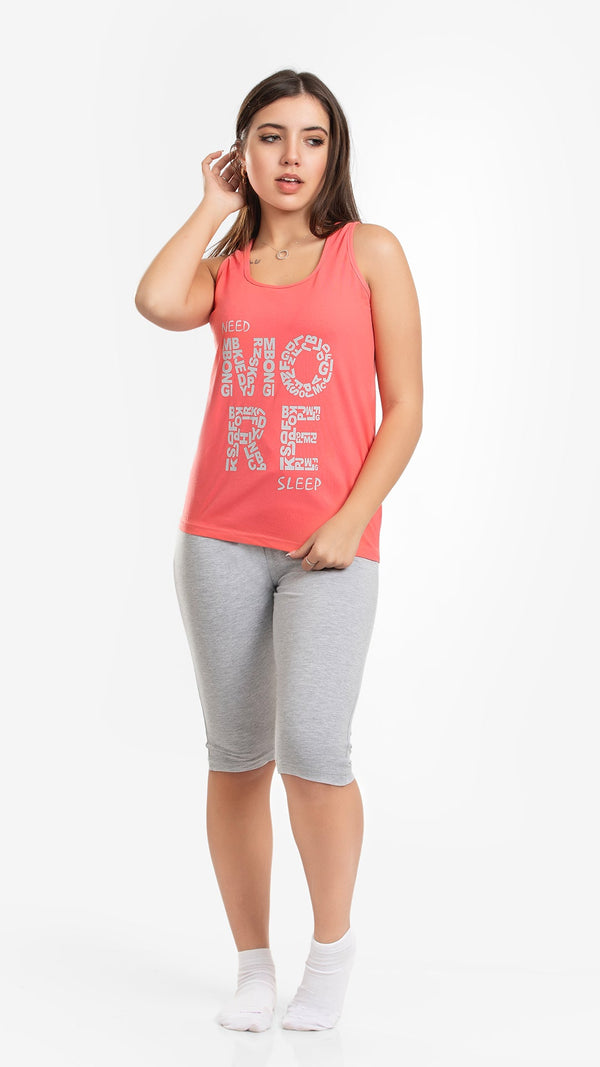 Women's Pajama Set ( sleeves +Pentacor ) 737 بيجاما صيفي حريمي
