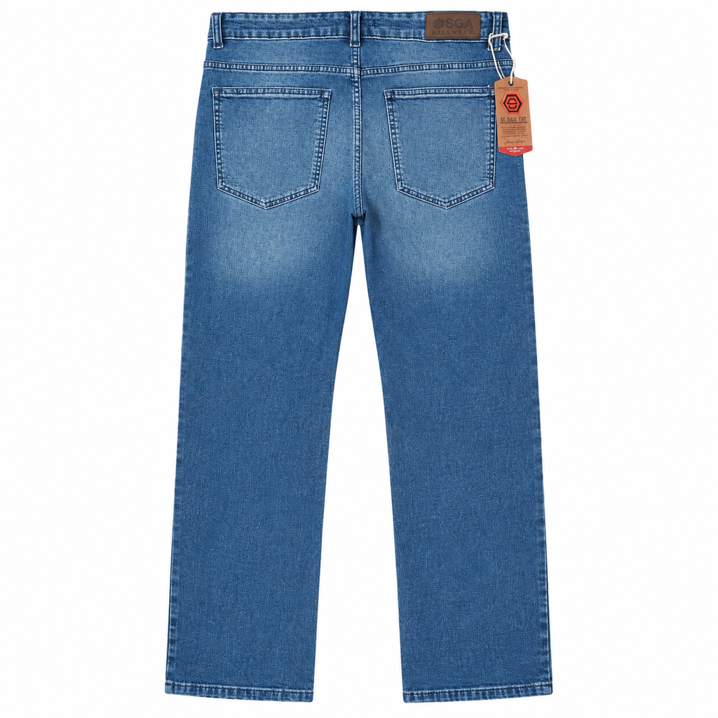 بنطلون جينز سليم فيت ازرق وسط سبيد الرباعية Women's Mid Blue Slim Fit Jeans