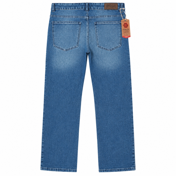 بنطلون جينز سليم فيت ازرق وسط سبيد الرباعية Women's Mid Blue Slim Fit Jeans