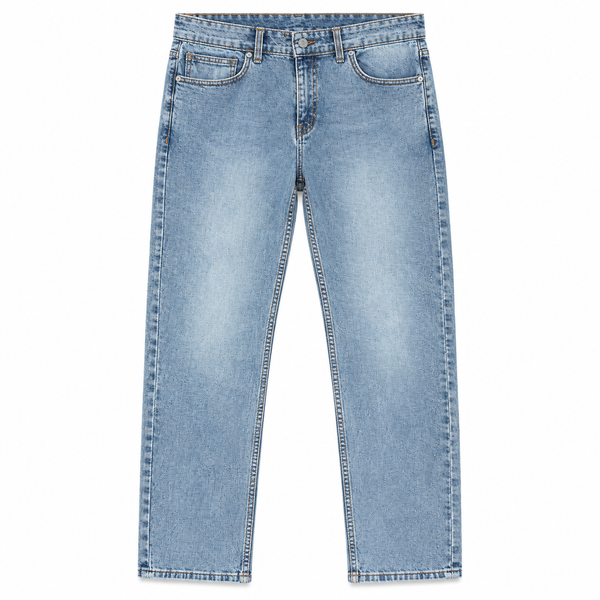 بنطلون جينز ستريت فيت نيو سكاي ليكرا ازرق فاتح Women's Light Blue Stretch Straight Fit Jeans