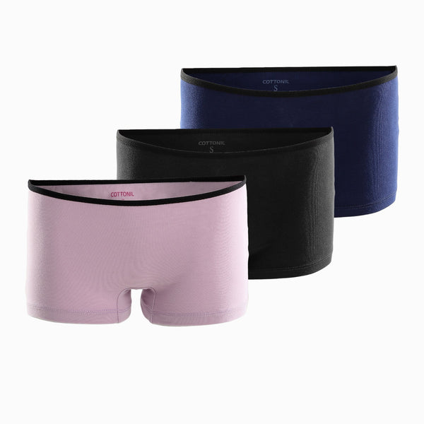 Pack Of 3 Cottonila Plain Underwear Hot-Short - Multicolor