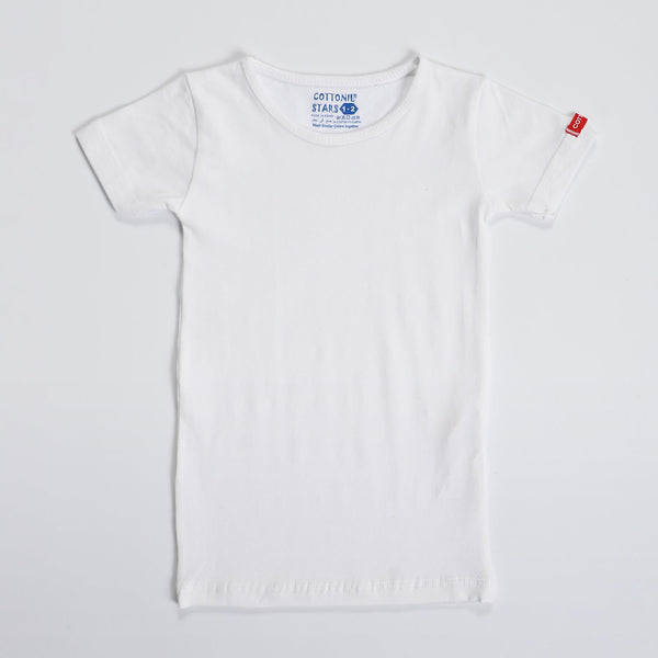 Boy's short sleeves undershirts' "Stretch"-White