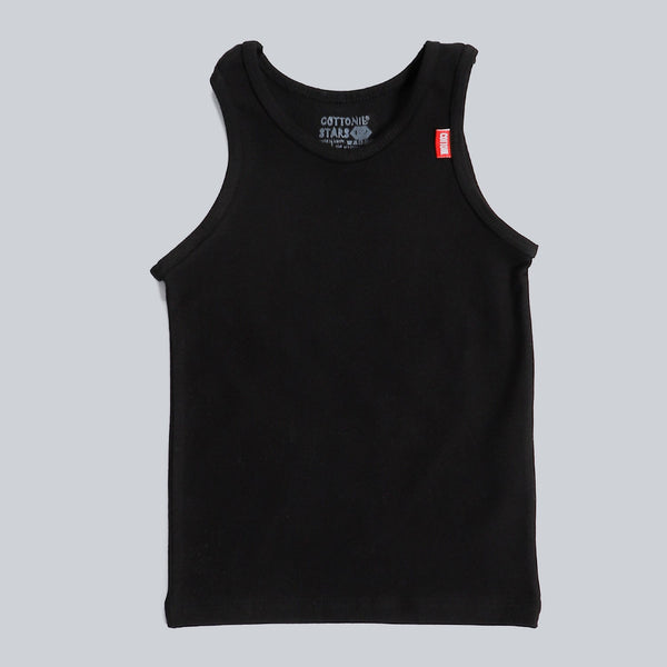 Boy's tank top undershirts' "Stretch"-black