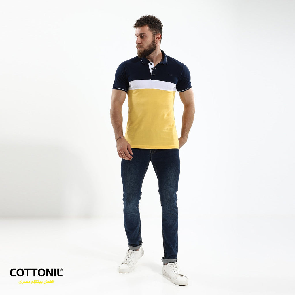 Men's Sport Polo - Navy*Yellow
