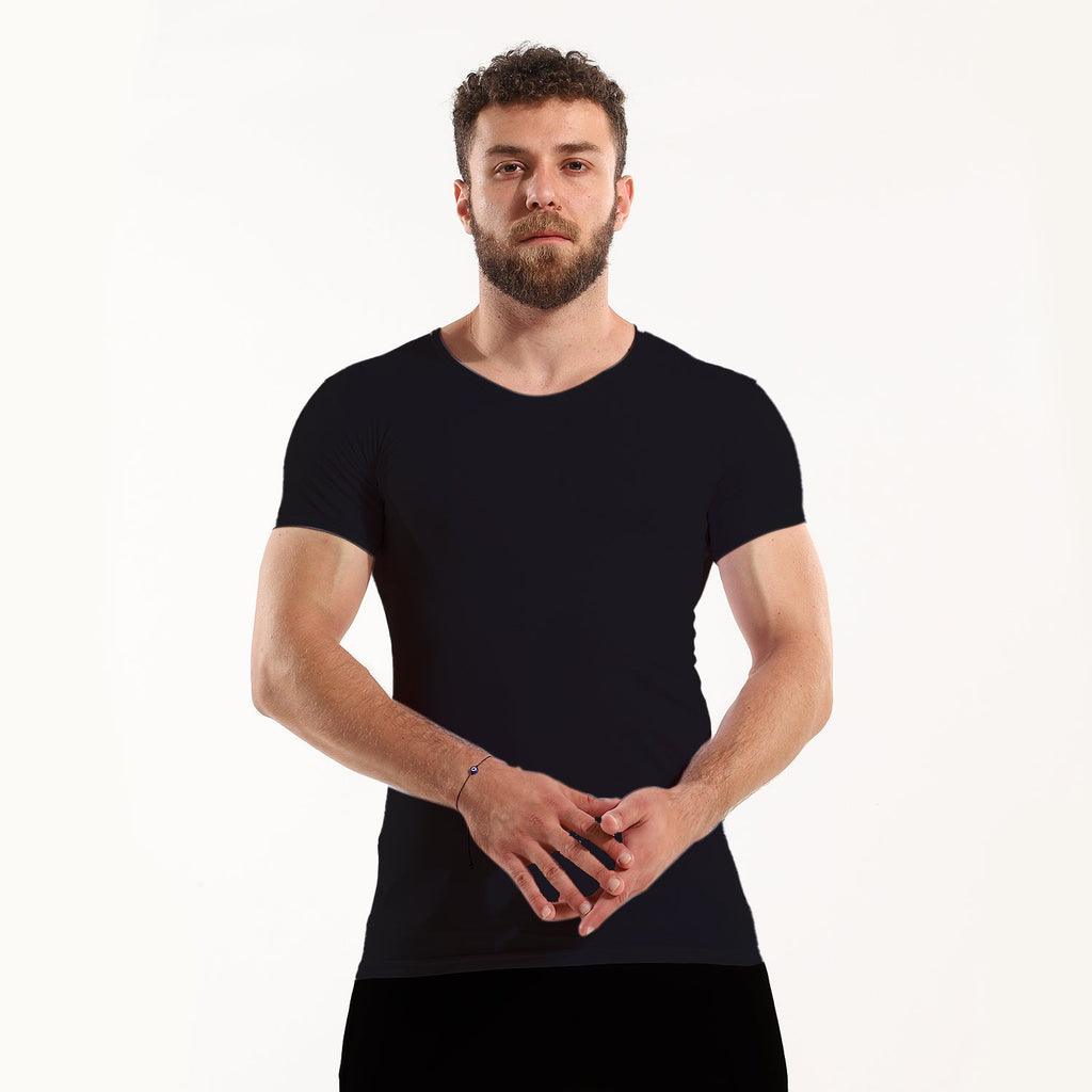 Half-sleeve combed  COTTON undershirt-Colors