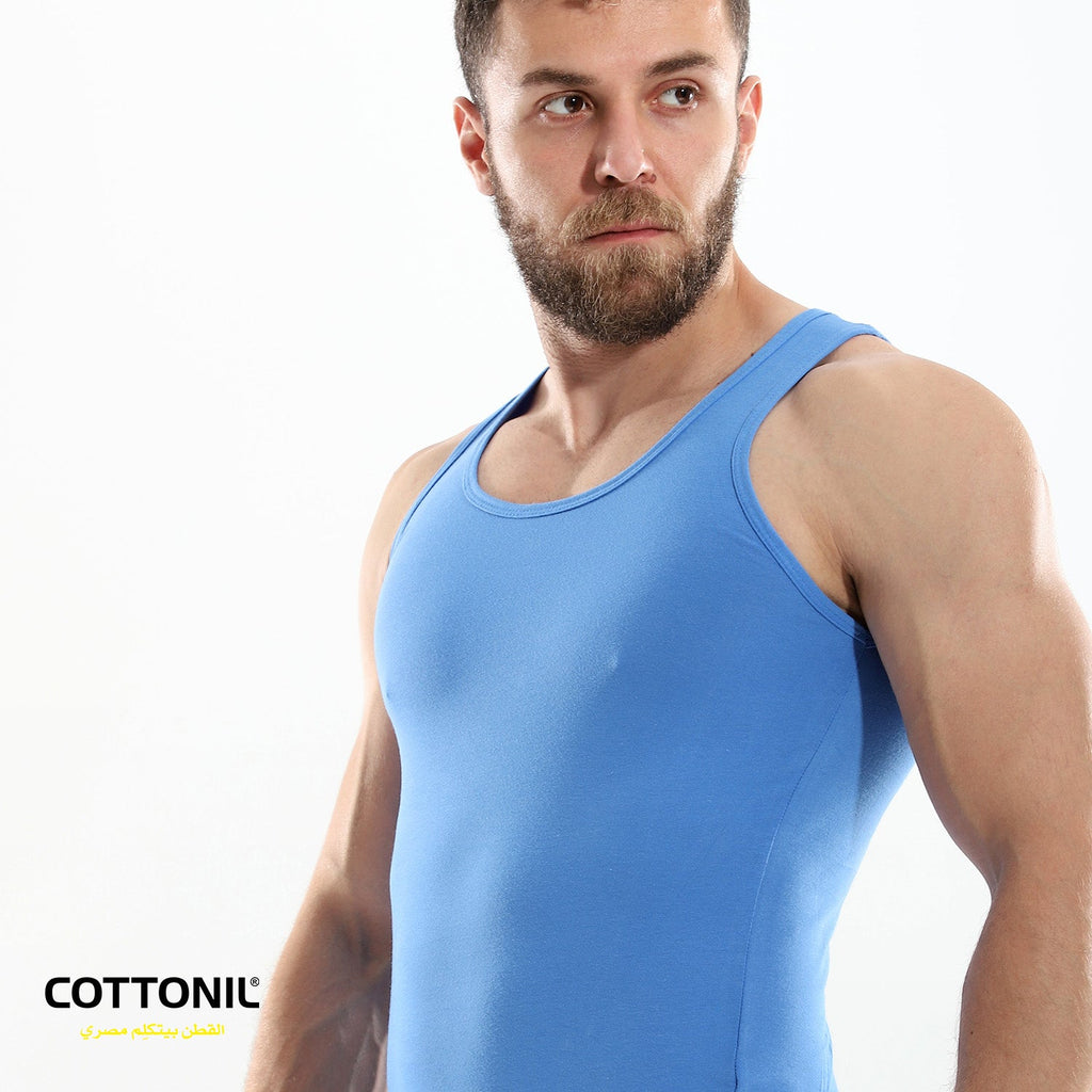 Men's Combed Tank top - Colored - حمالة رجالي قطن الوان