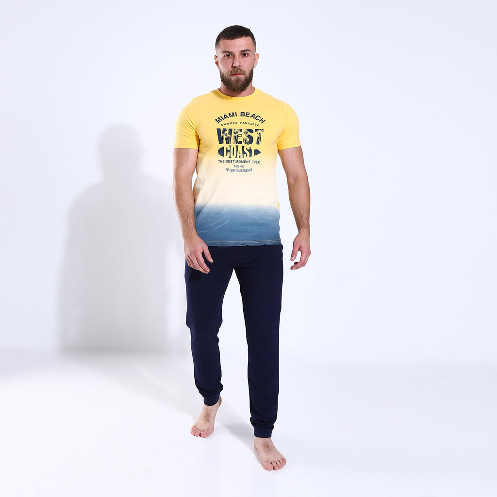 Men's Printed Round Neck Pajama 206
