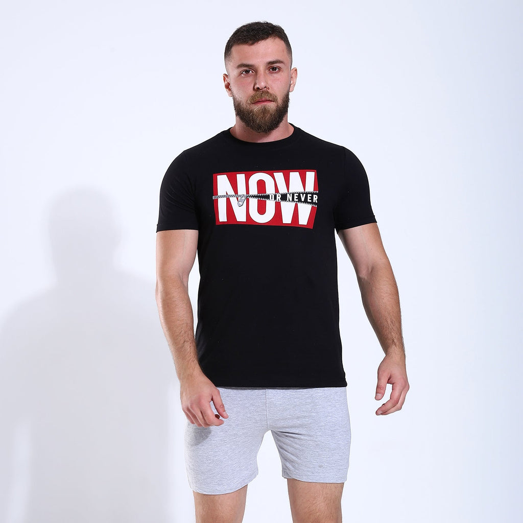 Men's "Now Or Never" Printed Short Sleeves Pajama 212
