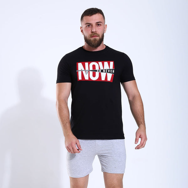 Men's "Now Or Never" Printed Short Sleeves Pajama 212