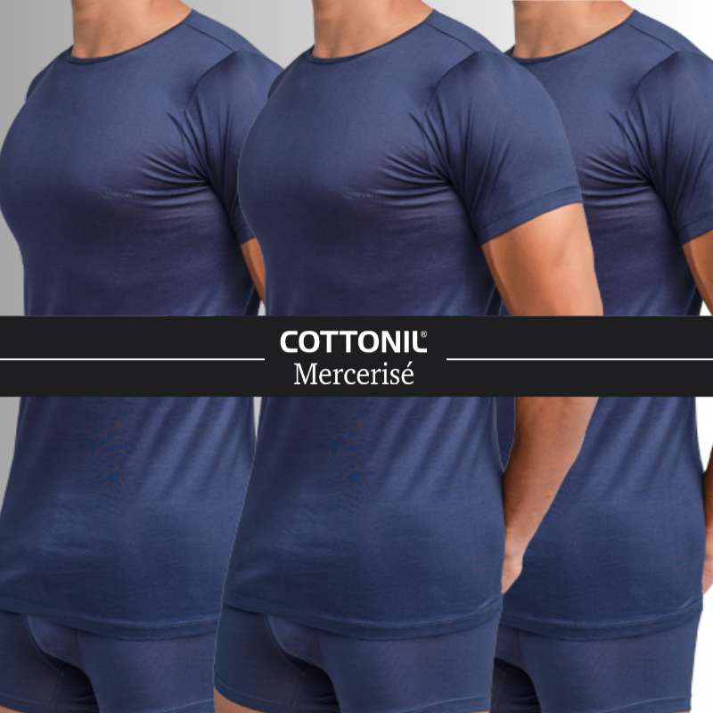 Bundle of 3 O-Neck Undershirt-Navy