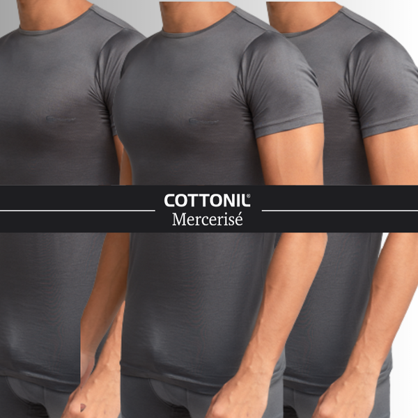 Bundle of 3 O-Neck Undershirt-Grey