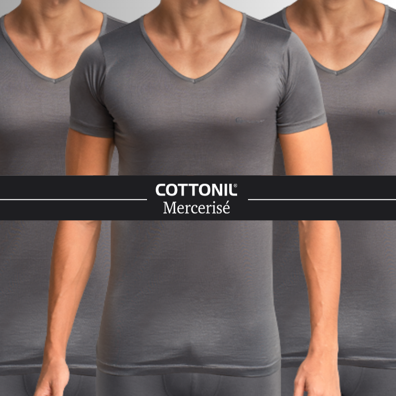 Bundle of 3 V-Neck Undershirt-Grey