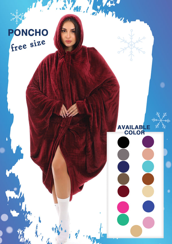 poncho  unisex multi colors (open)