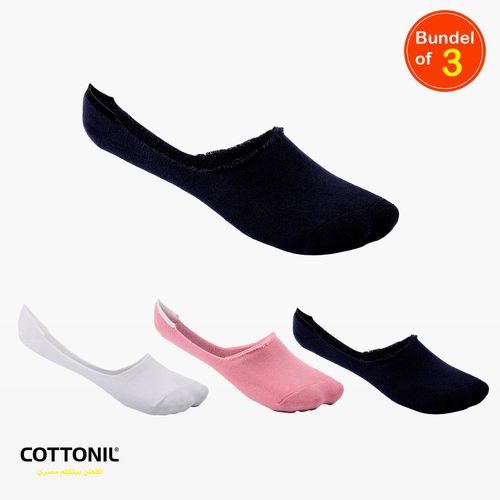 Plain Colored foot Socks Men - Pack Of 3 - قدم XL