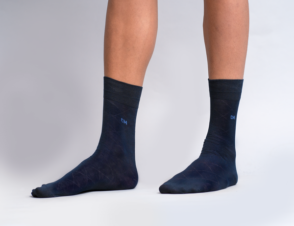 Jacquard Socks-Navy