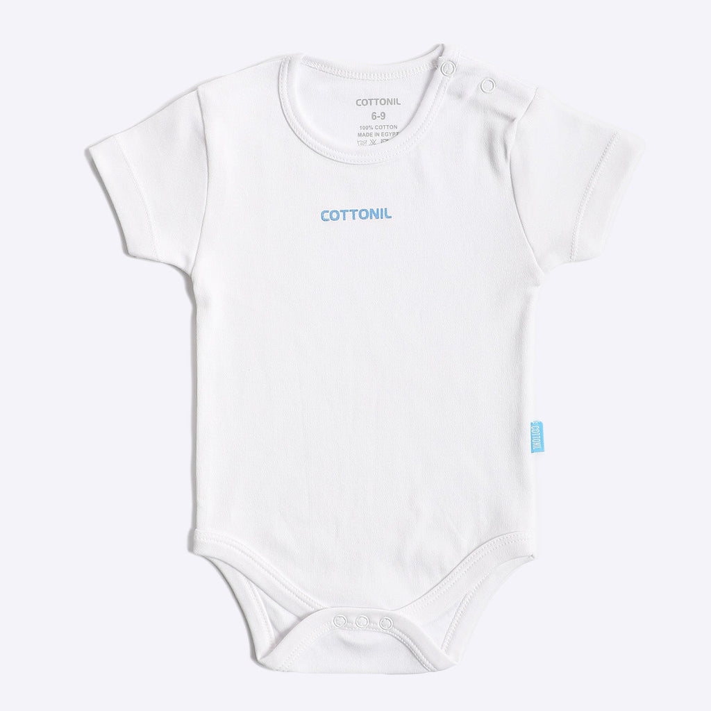 Baby Newborn cotton Jumpsuit - half sleeve - white