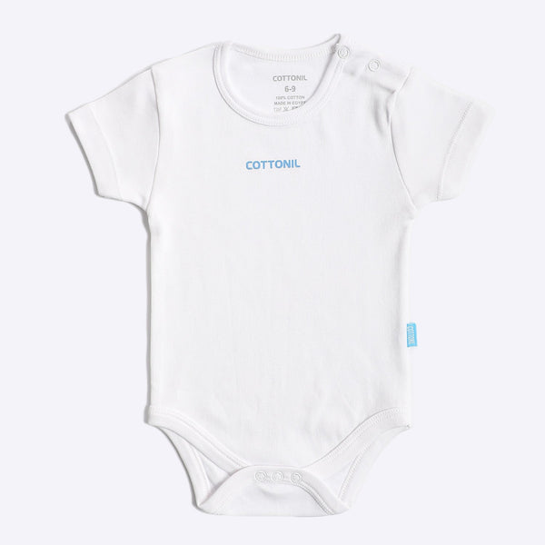 Baby Newborn cotton Jumpsuit - half sleeve - white