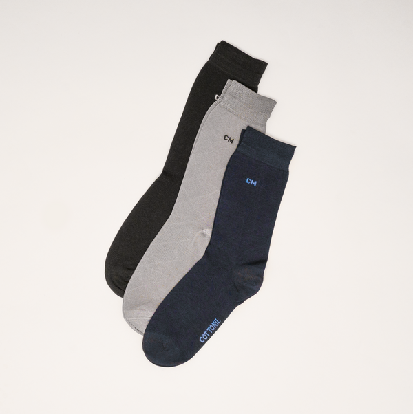 Pack Of 3 Jacquard Socks-Multicolor
