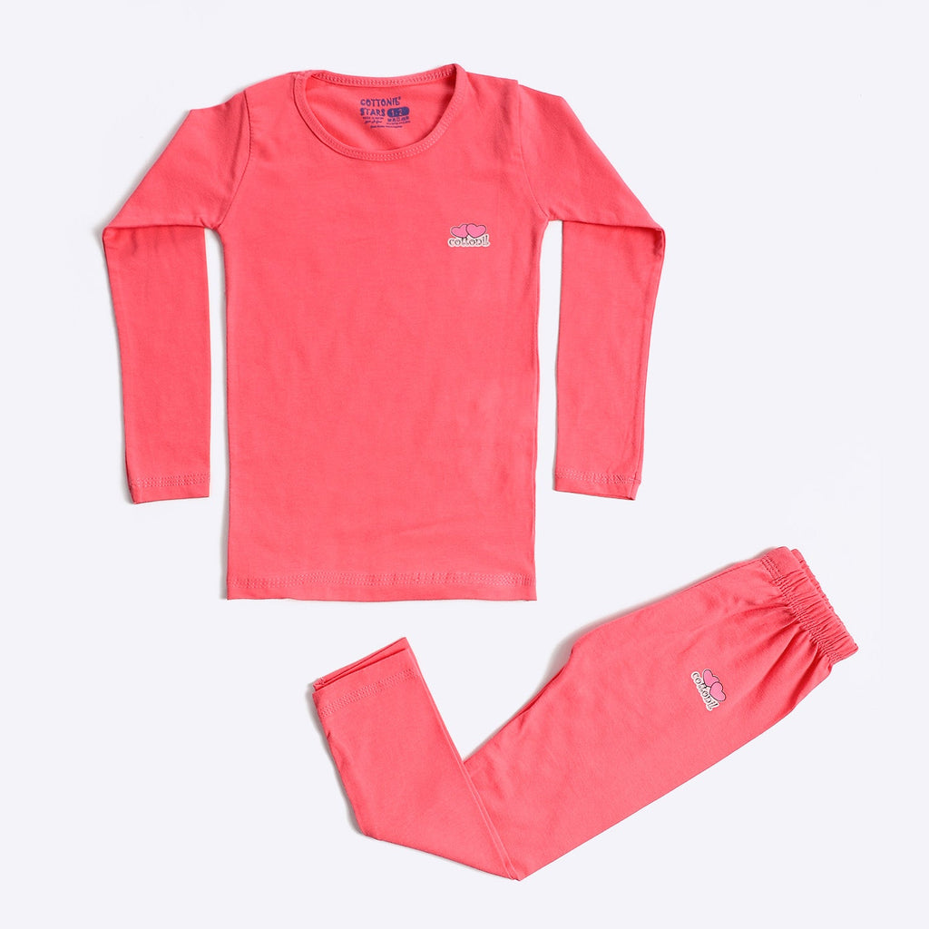 Slip On Melon Cotton Girls Thermal Set